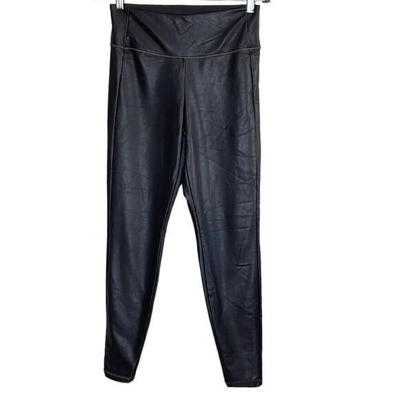 Athleta Faux Leather Leggings All Over Gleam‎ Tight Large Grey High Rise Size S - Picture 1 of 6